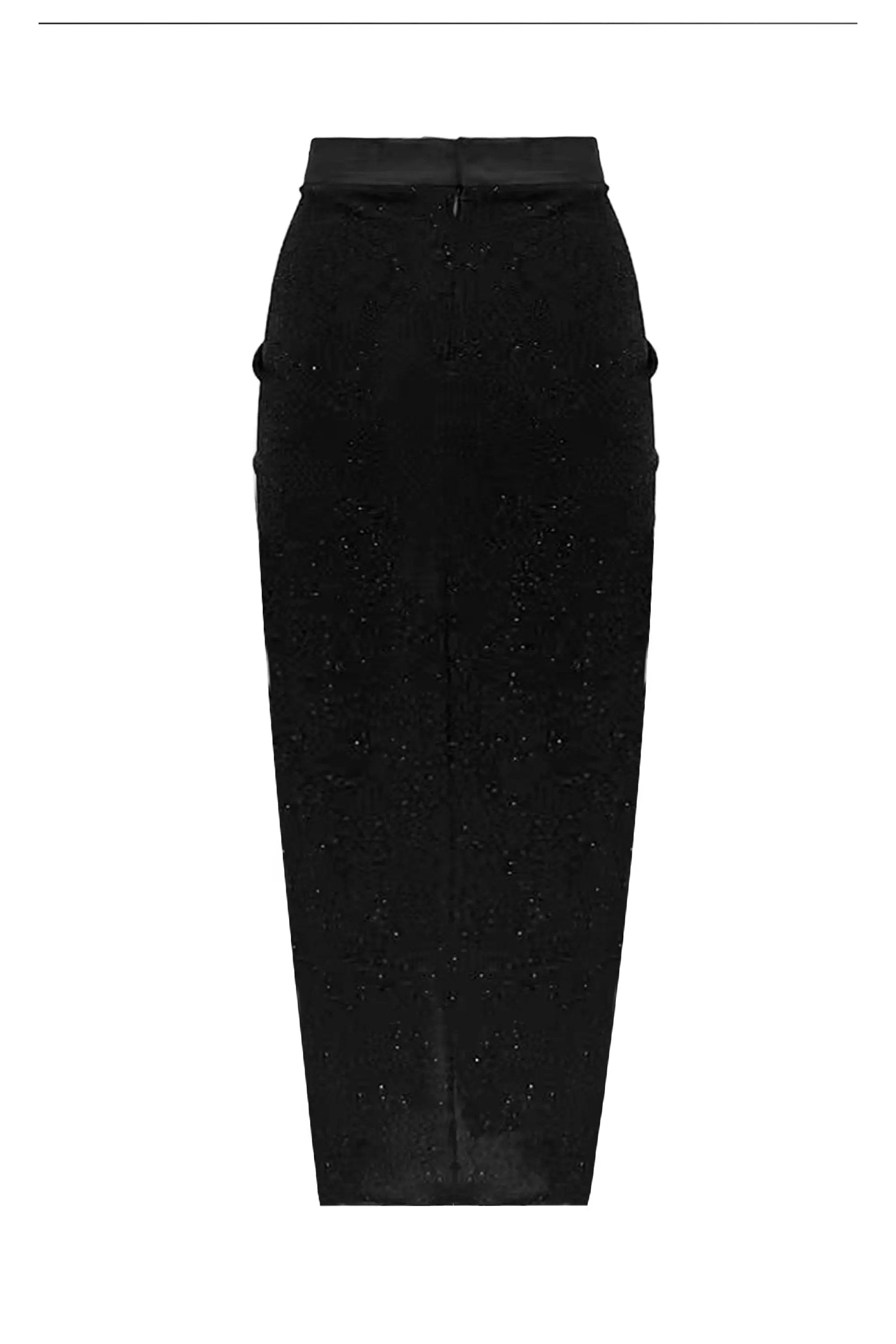 Glamourous Black V-Neck Evening Gown ULA